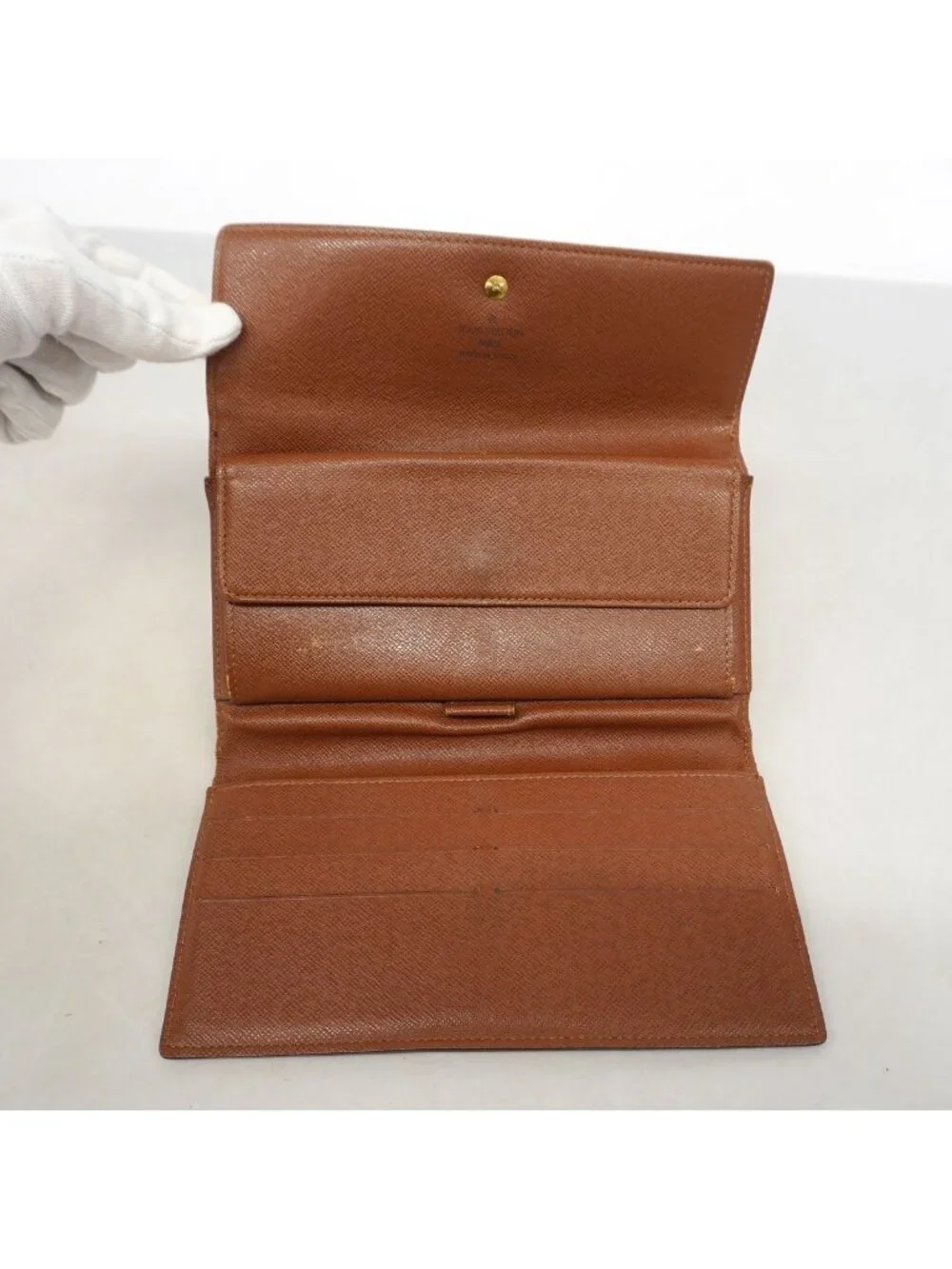 Louis Vuitton Trifold Wallet Monogram Porte Tresor International Brown